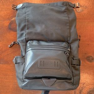 Coach Roll Top Leather/Nylon Backpack
